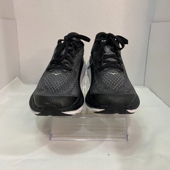 Hoka Clifton 9 Youth Black White Mesh Running Shoes Lightweight Cushion 4.5MD - Picture 2 of 13